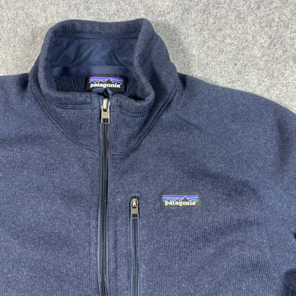Patagonia Better Sweater Mens Large Navy Blue Full Zip Fleece Jacket 25528 *